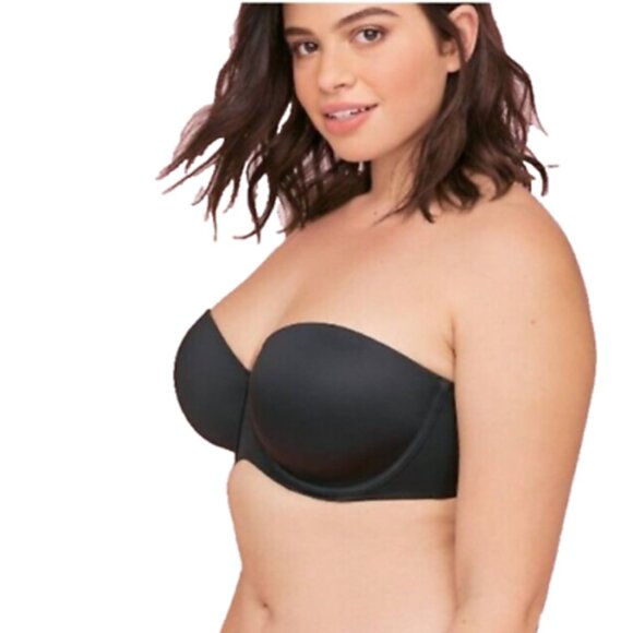 Lane Bryant Cacique Bra Multi Way Strapless Lightweight 38H Black w/ Straps - Picture 9 of 10